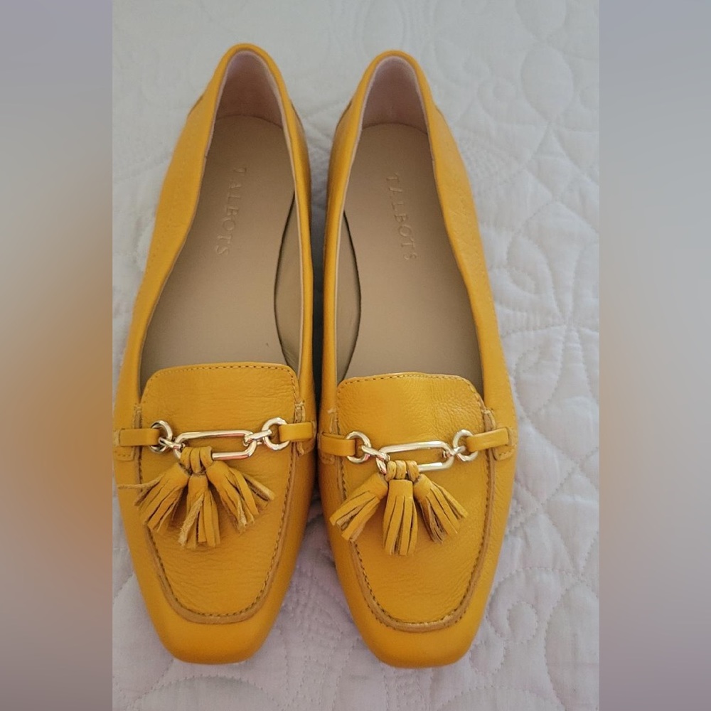 Talbots yellow loafers size 9.5. LEATHER. Great condition